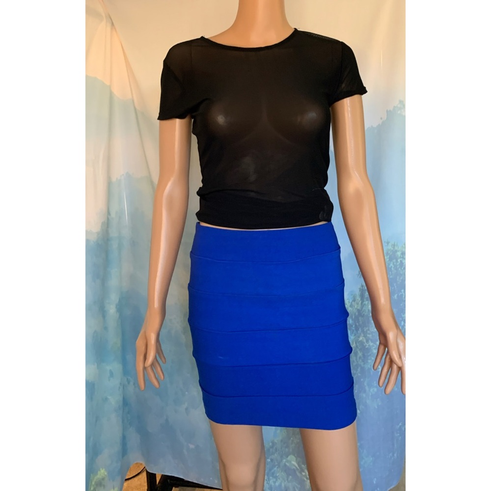 BCX Blue Bodycon Mini Skirt size medium